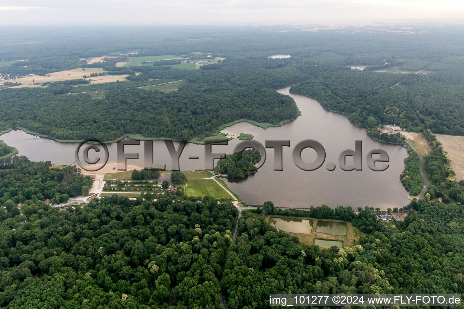 Bird's eye view of Combreux in the state Loiret, France