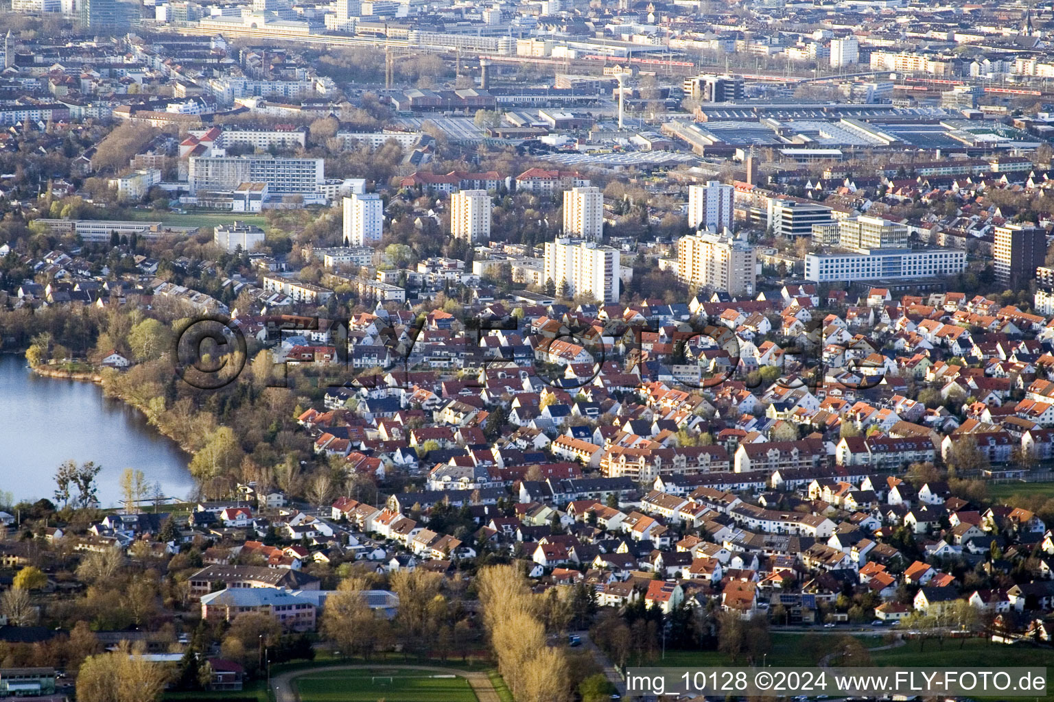 Almenhof from the south in the district Lindenhof in Mannheim in the state Baden-Wuerttemberg, Germany