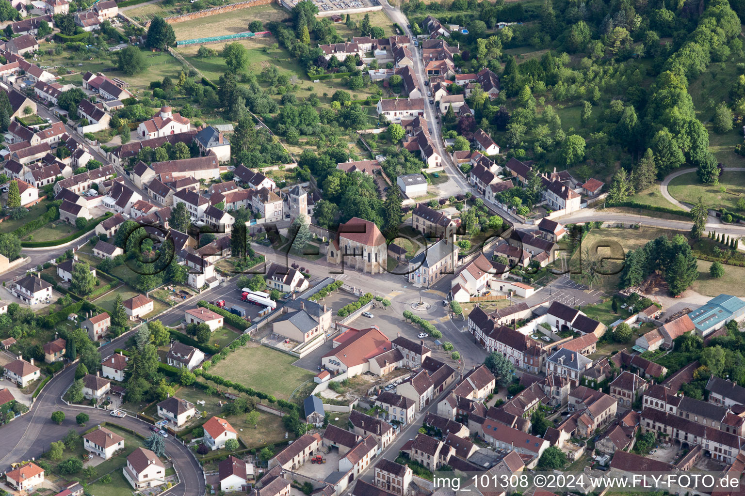 Aerial photograpy of Bussy-en-Othe in the state Yonne, France