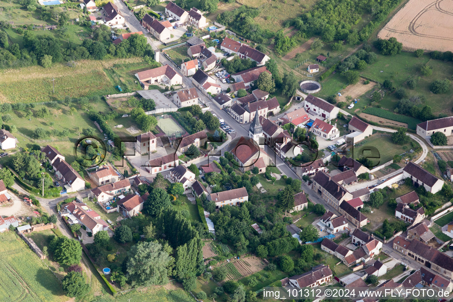 Aerial photograpy of Paroy-en-Othe in the state Yonne, France