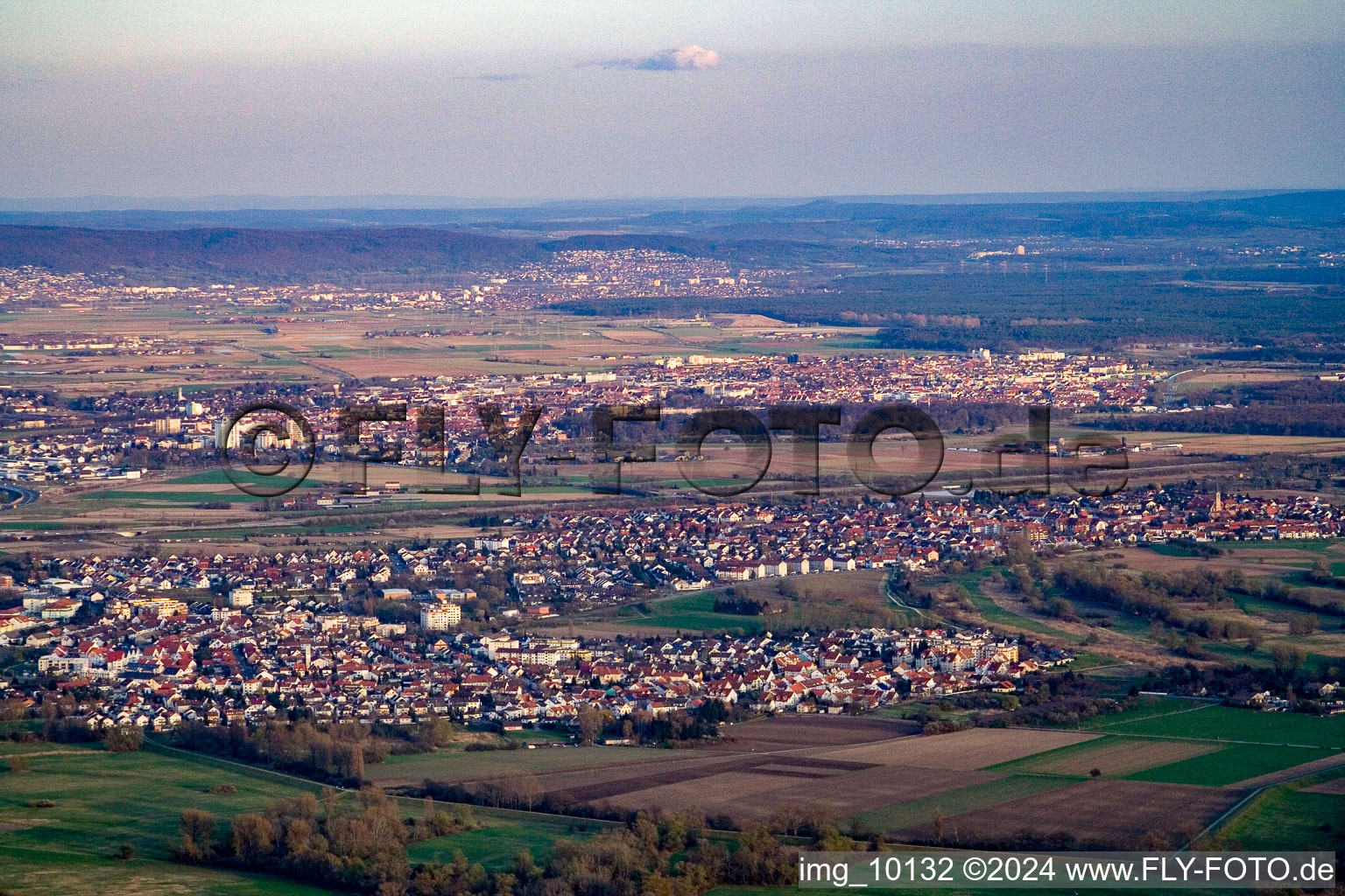 Rohrhof in the state Baden-Wuerttemberg, Germany from above