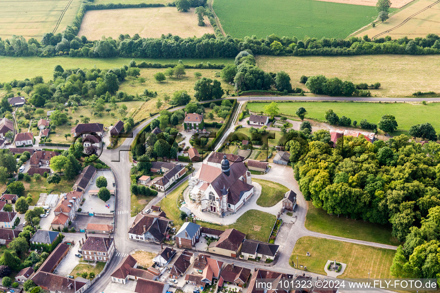 Church building in the village of in Saint-Phal in Grand Est, France