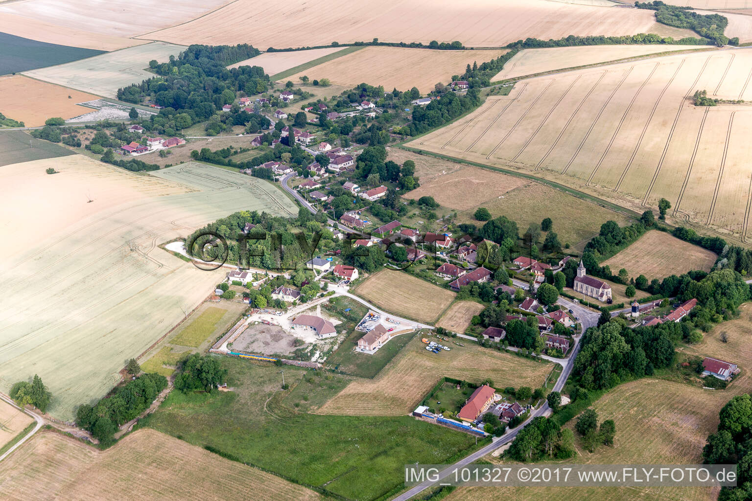Aerial photograpy of Lirey in the state Aube, France