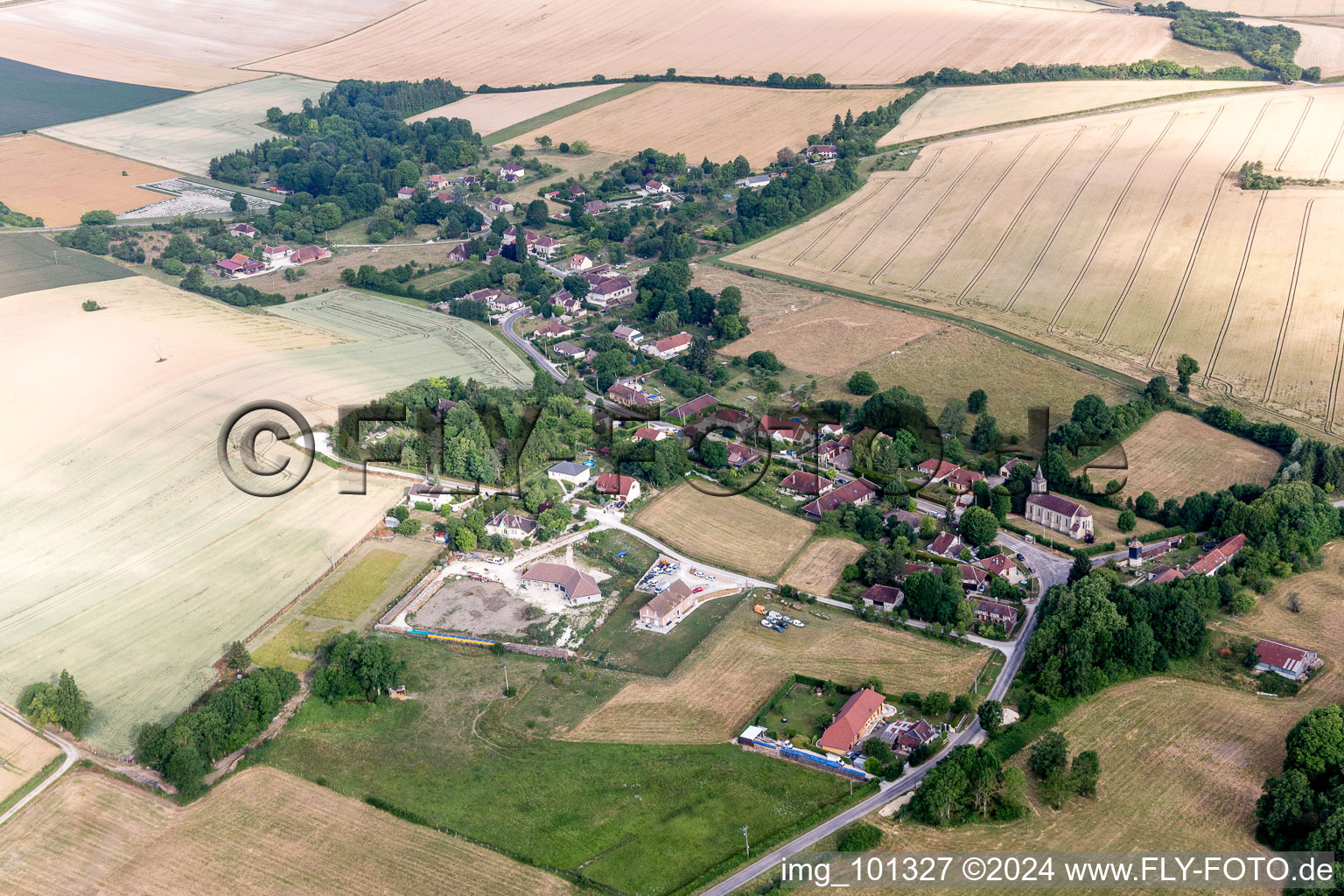 Aerial photograpy of Lirey in the state Aube, France