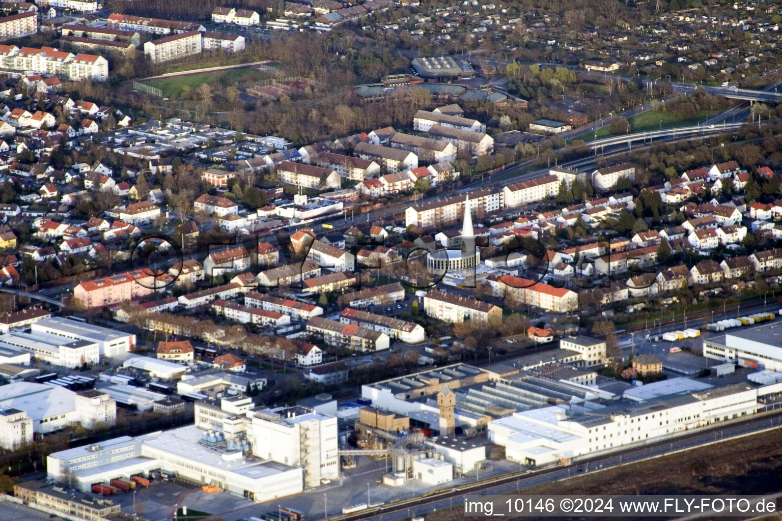 St. Conrad in the district Rheinau in Mannheim in the state Baden-Wuerttemberg, Germany