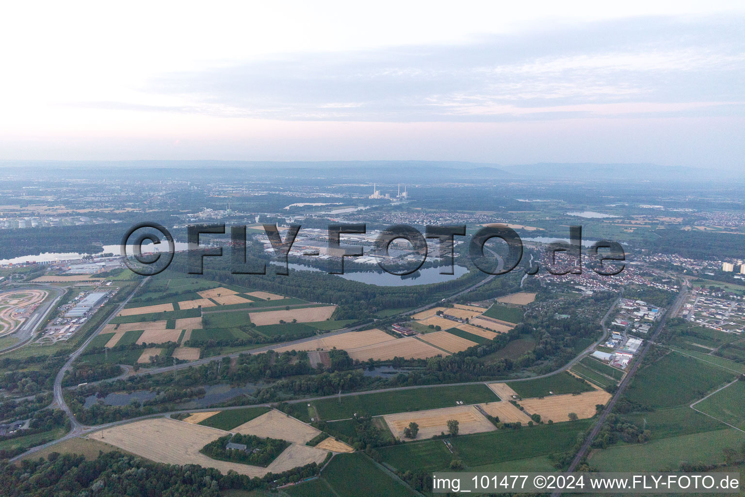 Drone recording of Wörth am Rhein in the state Rhineland-Palatinate, Germany