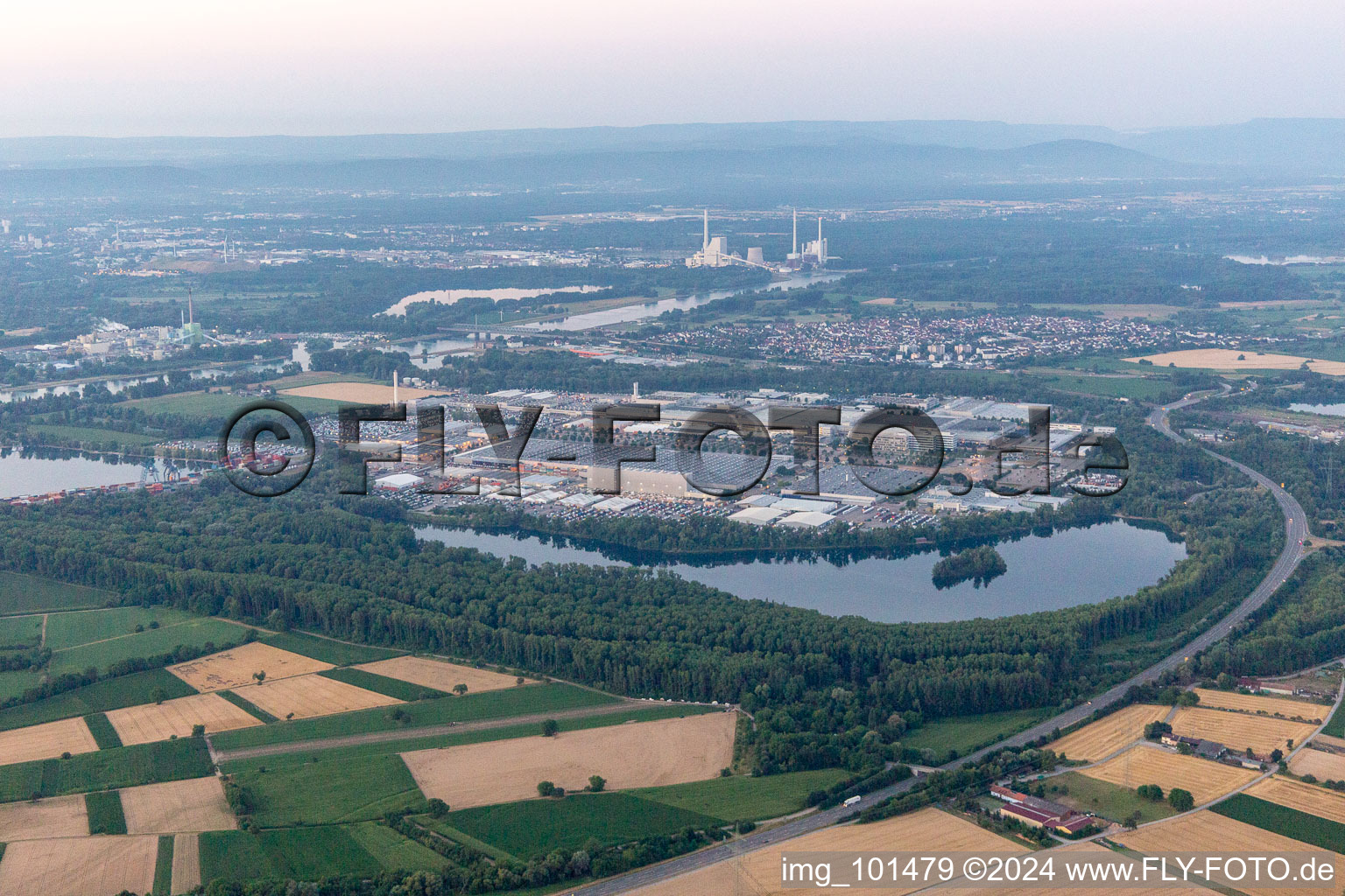 Drone image of Wörth am Rhein in the state Rhineland-Palatinate, Germany