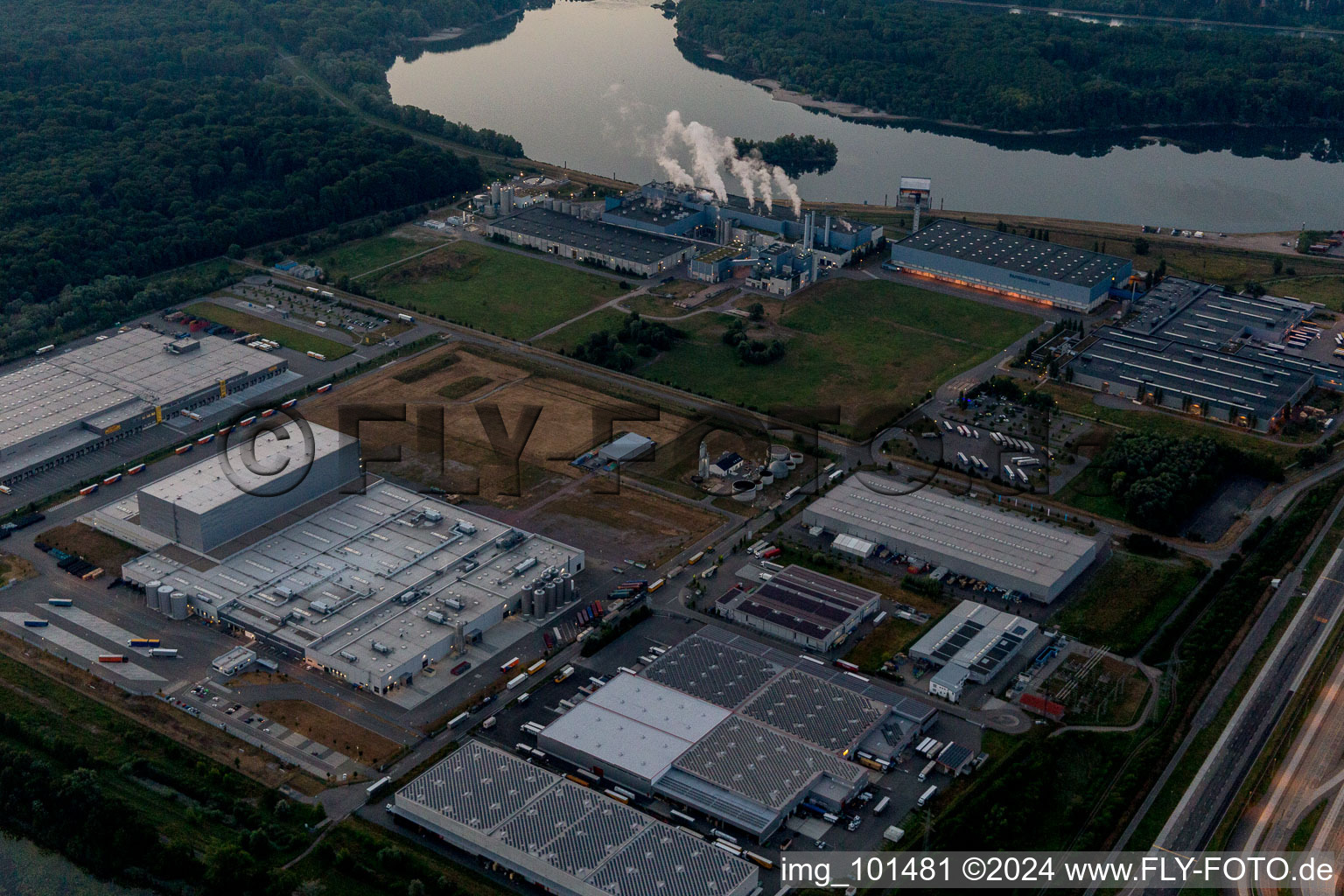 Oberwald industrial and commercial area in Wörth am Rhein in the state Rhineland-Palatinate, Germany
