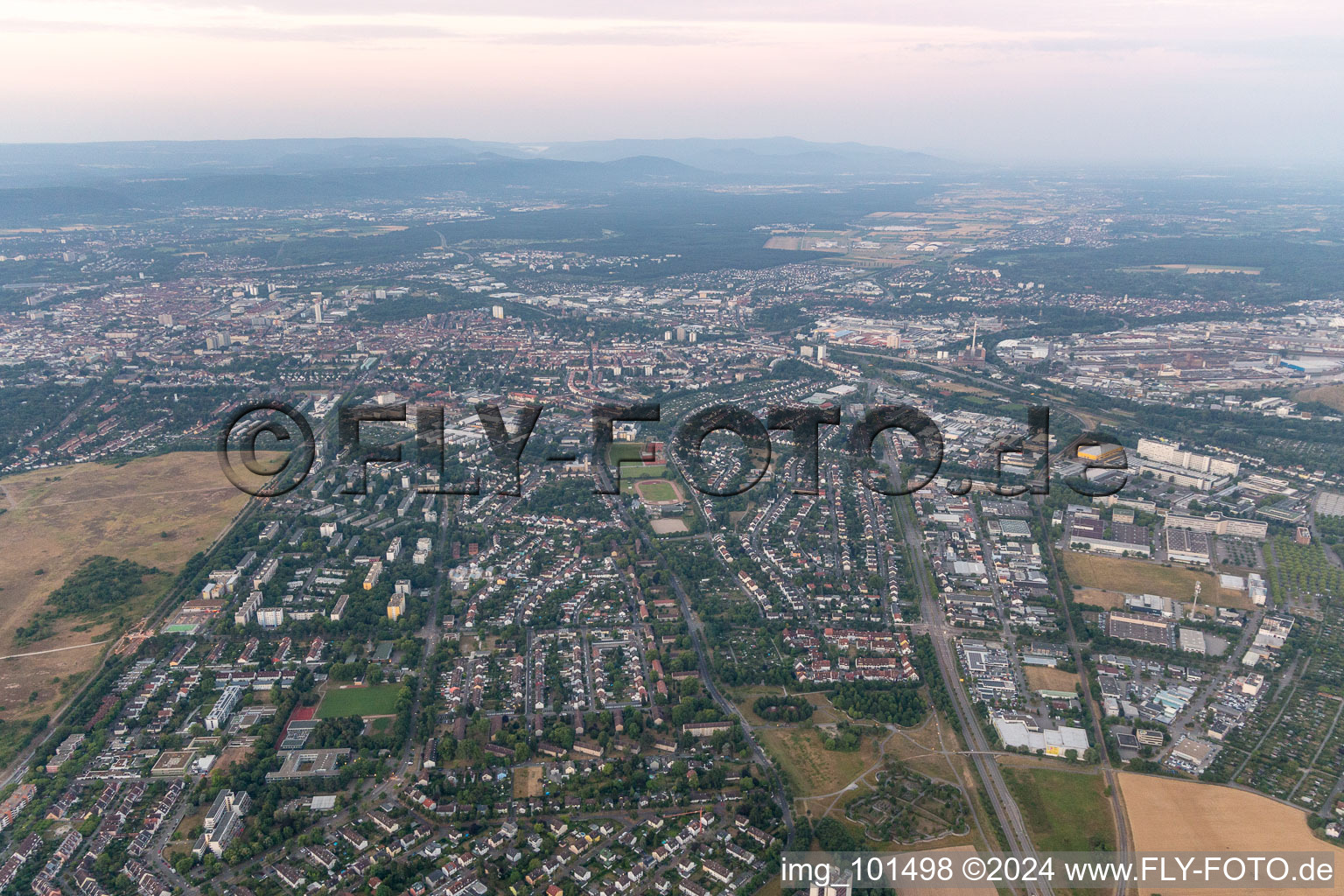 District Neureut in Karlsruhe in the state Baden-Wuerttemberg, Germany out of the air