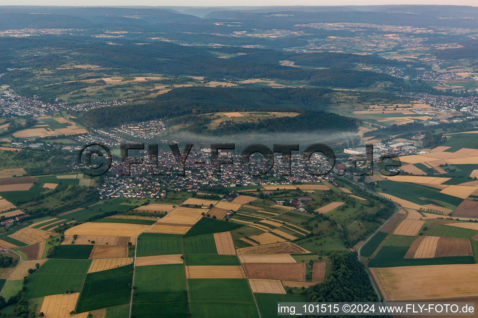 Town View of the streets and houses of the residential areas in Koenigsbach in the state Baden-Wurttemberg, Germany