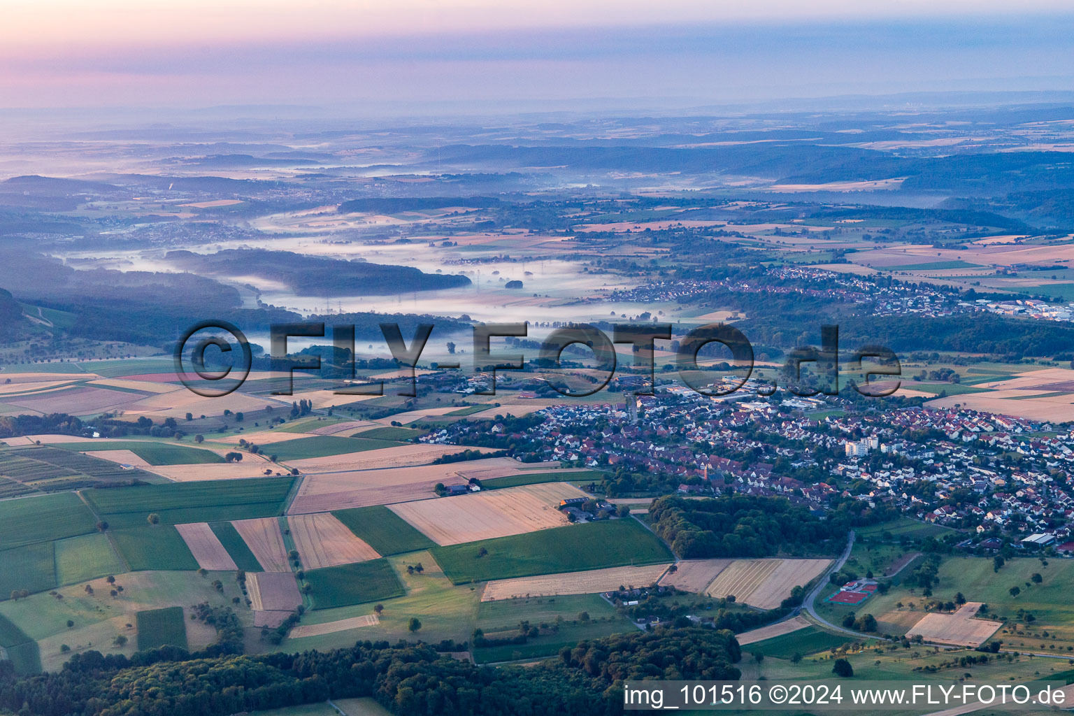 Aerial view of District Nußbaum in Neulingen in the state Baden-Wuerttemberg, Germany