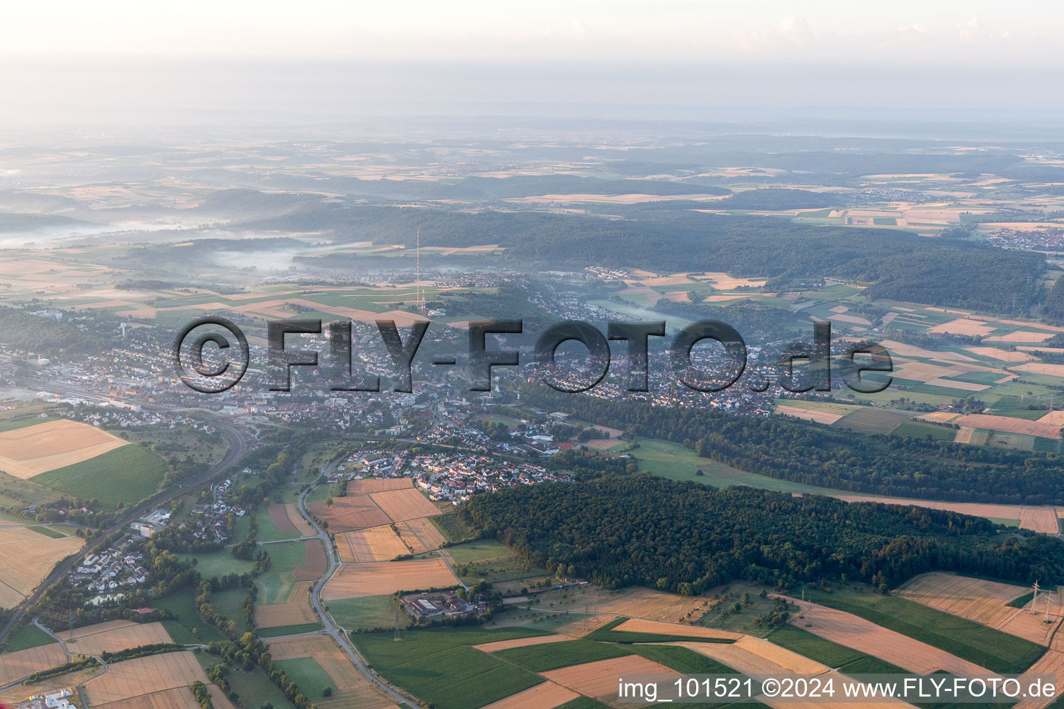 Aerial view of Mühlacker in the state Baden-Wuerttemberg, Germany