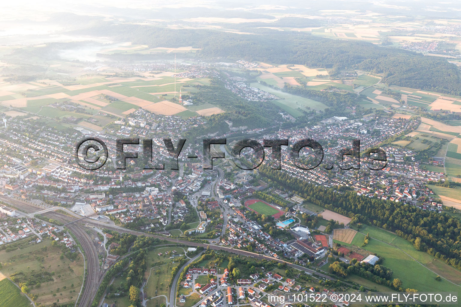 Aerial photograpy of Mühlacker in the state Baden-Wuerttemberg, Germany