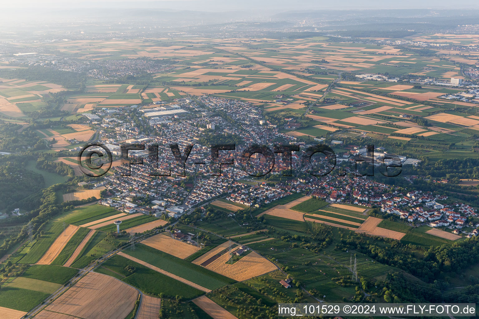 From the northwest in Markgröningen in the state Baden-Wuerttemberg, Germany