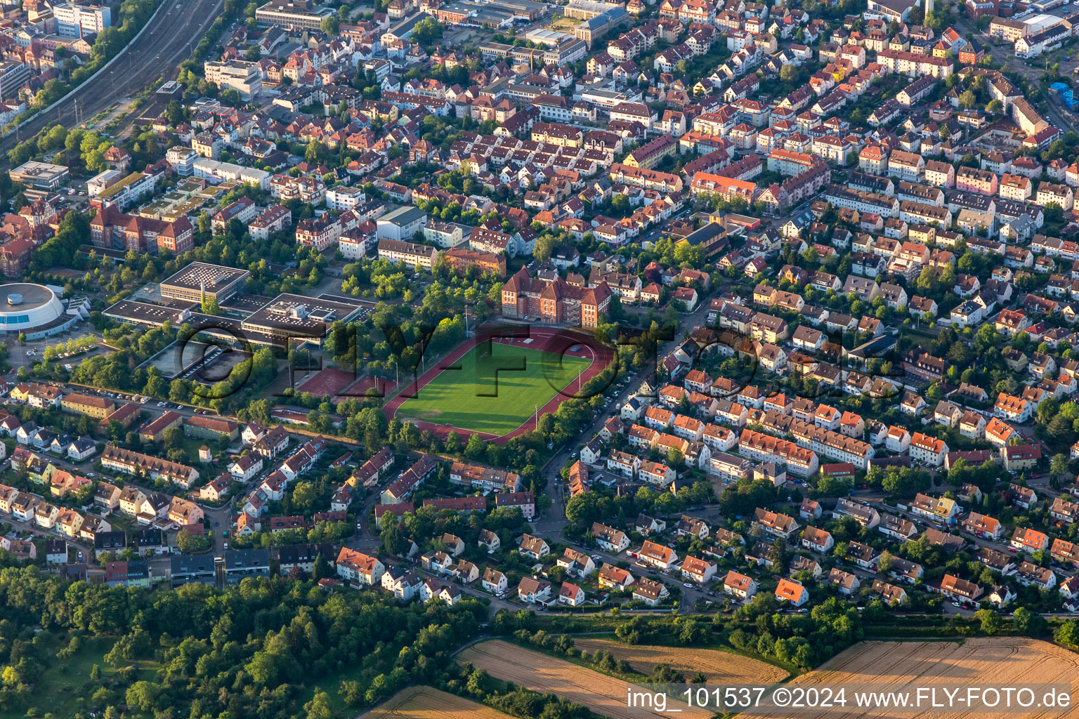 Aerial view of Ludwigsburg in the state Baden-Wuerttemberg, Germany