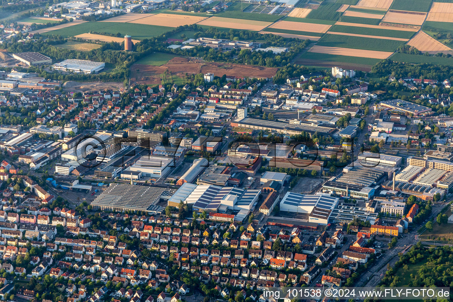 Industrial and commercial area Groenerstrasse, MANN+HUMMEL in Ludwigsburg in the state Baden-Wurttemberg, Germany