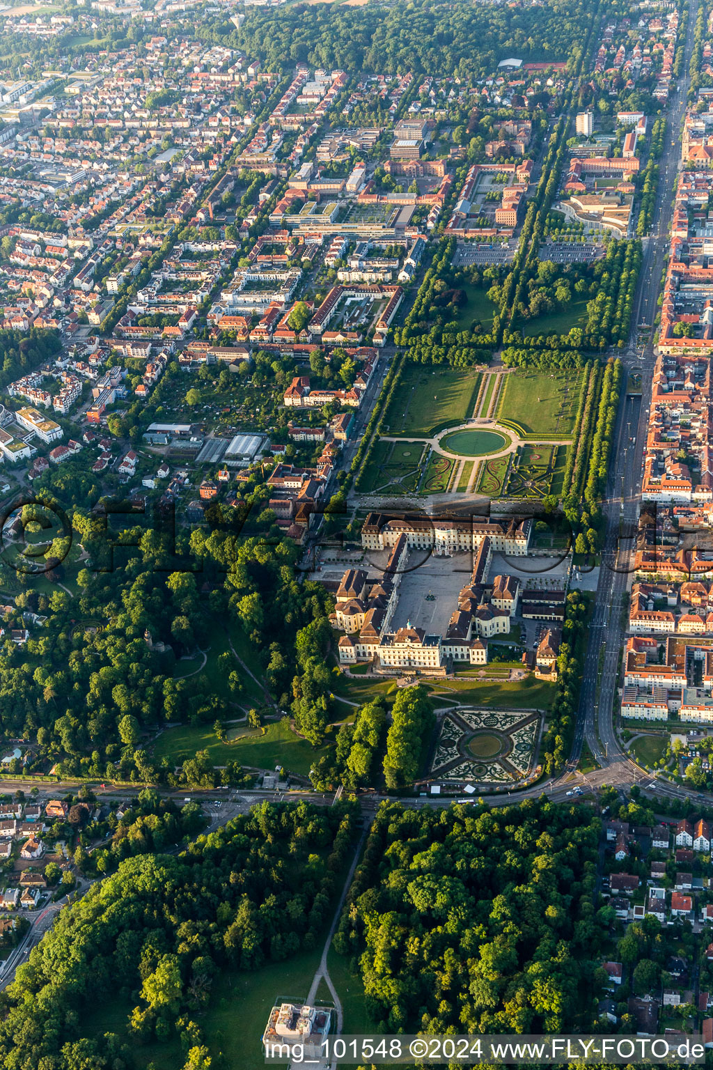 Baroque castle in the district Hoheneck in Ludwigsburg in the state Baden-Wuerttemberg, Germany