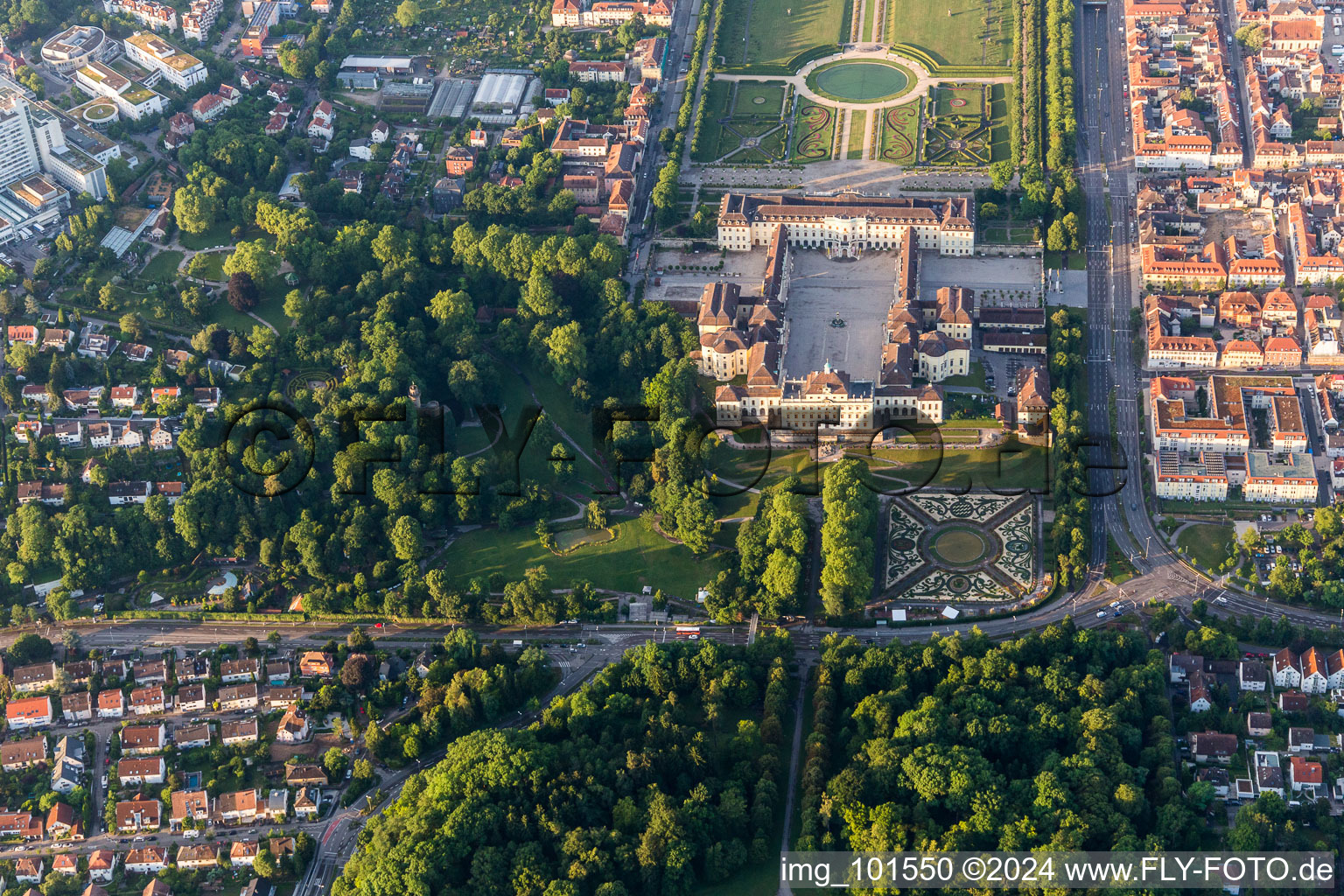 Baroque castle in Ludwigsburg in the state Baden-Wuerttemberg, Germany