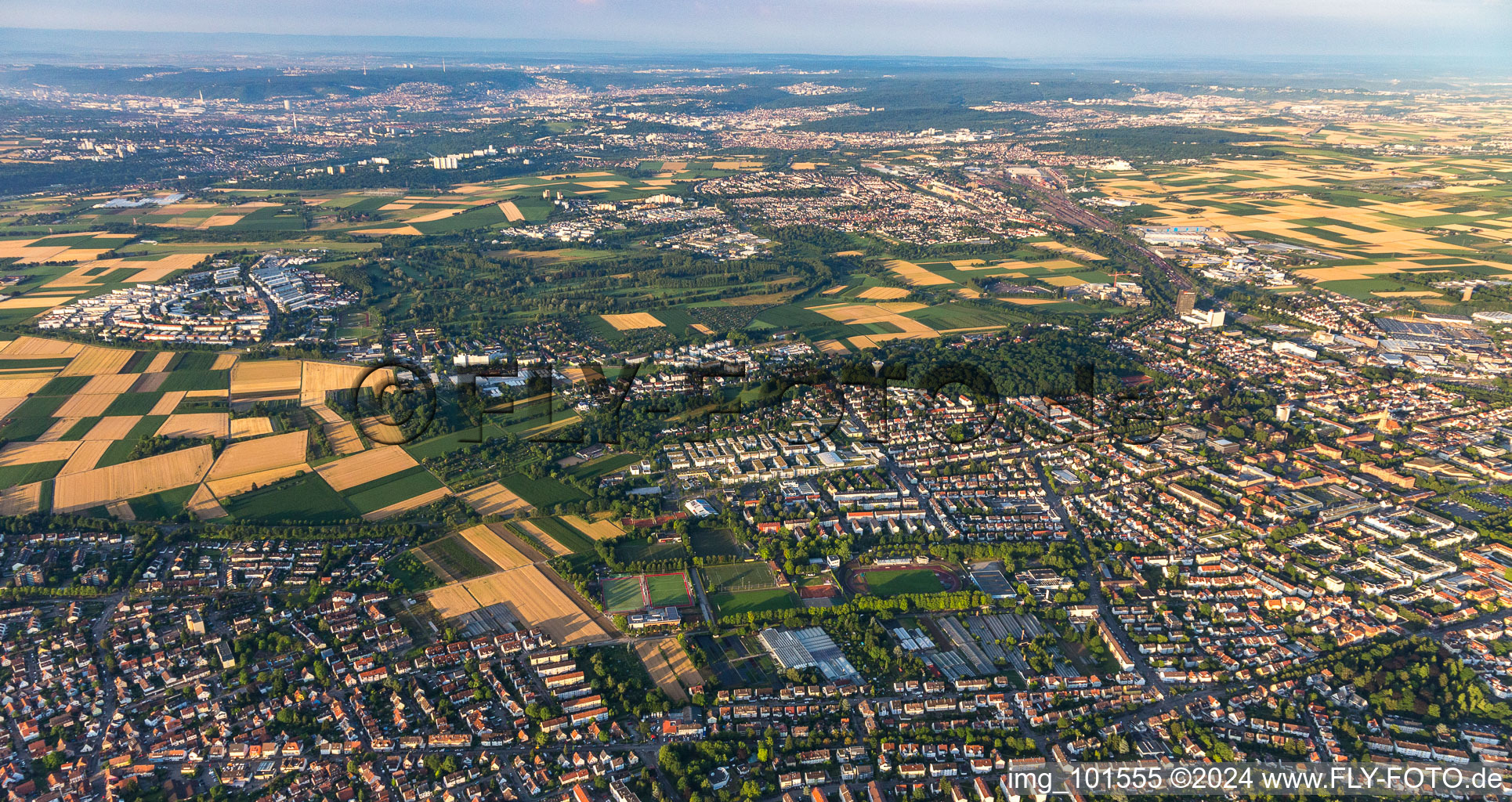 Oblique view of Ludwigsburg in the state Baden-Wuerttemberg, Germany