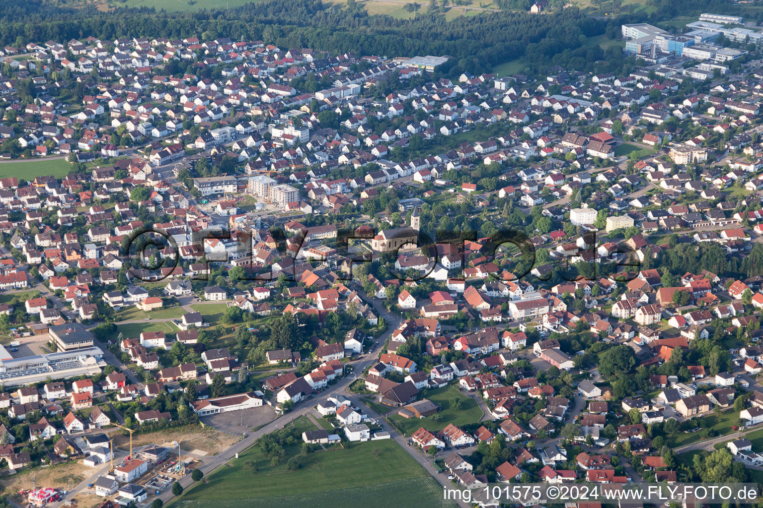 Aerial photograpy of Mutlangen in the state Baden-Wuerttemberg, Germany