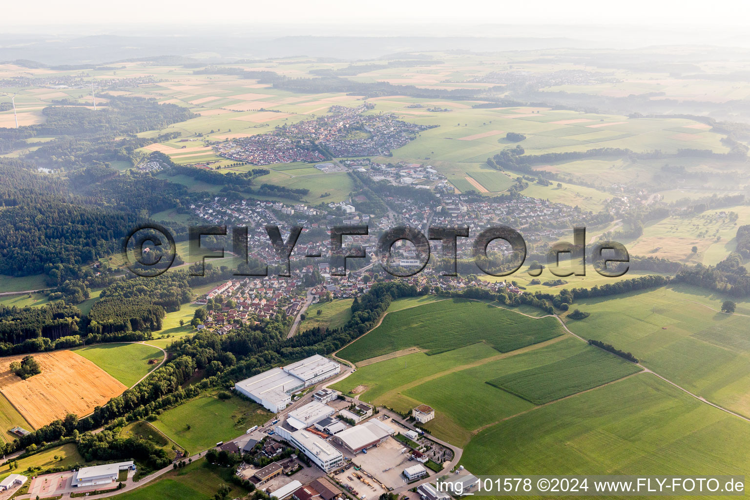 Aerial view of Brainkofen in the state Baden-Wuerttemberg, Germany