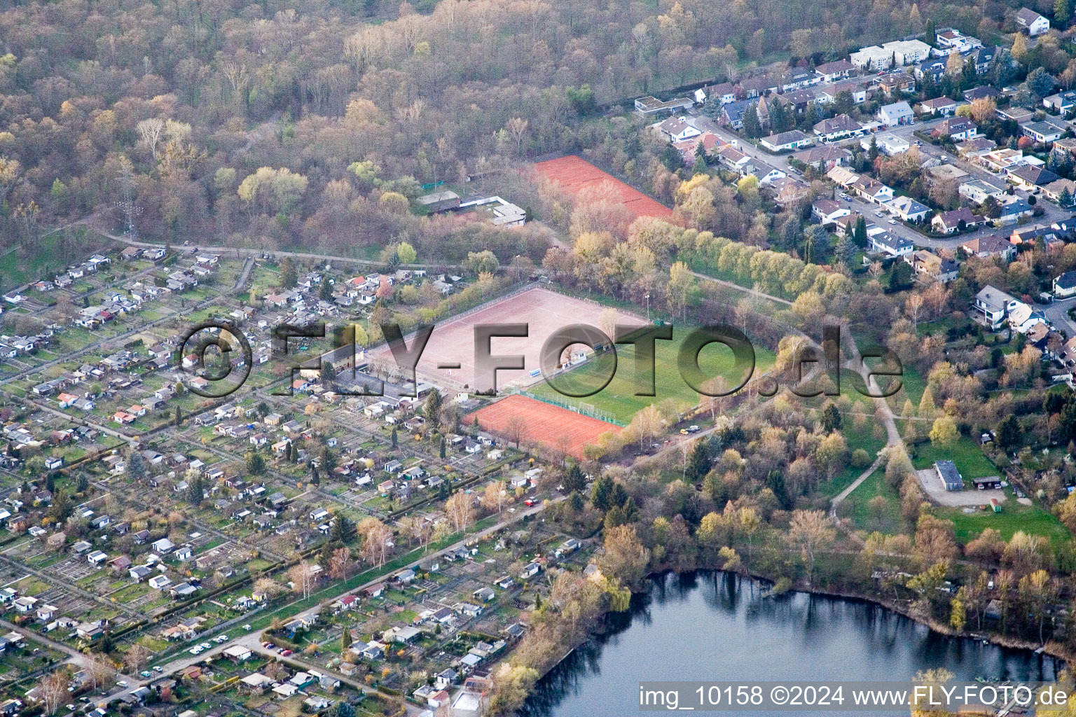 Aerial view of MFC08 in the district Niederfeld in Mannheim in the state Baden-Wuerttemberg, Germany