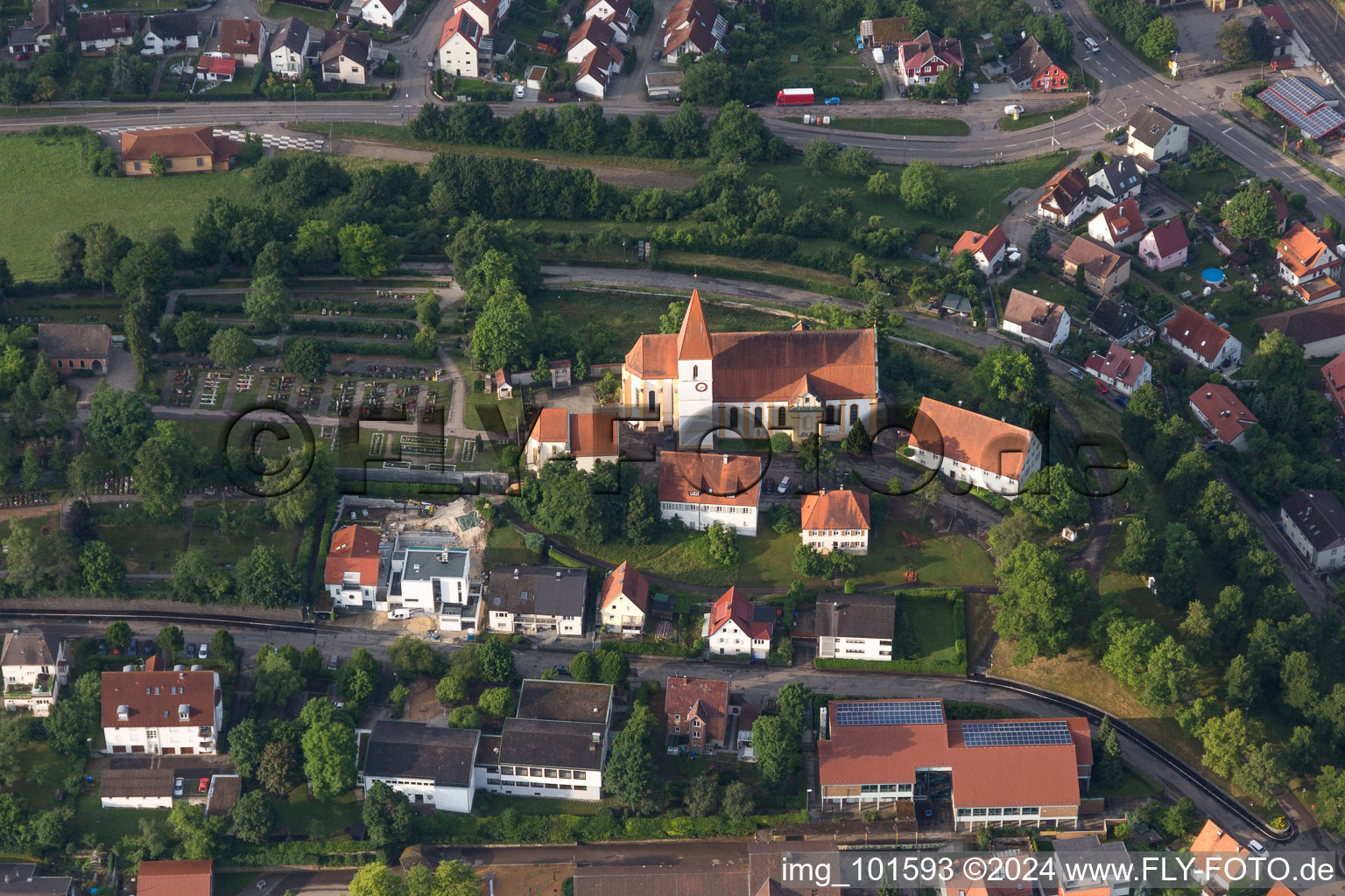 Church building in the village of in the district Unterkochen in Aalen in the state Baden-Wurttemberg, Germany