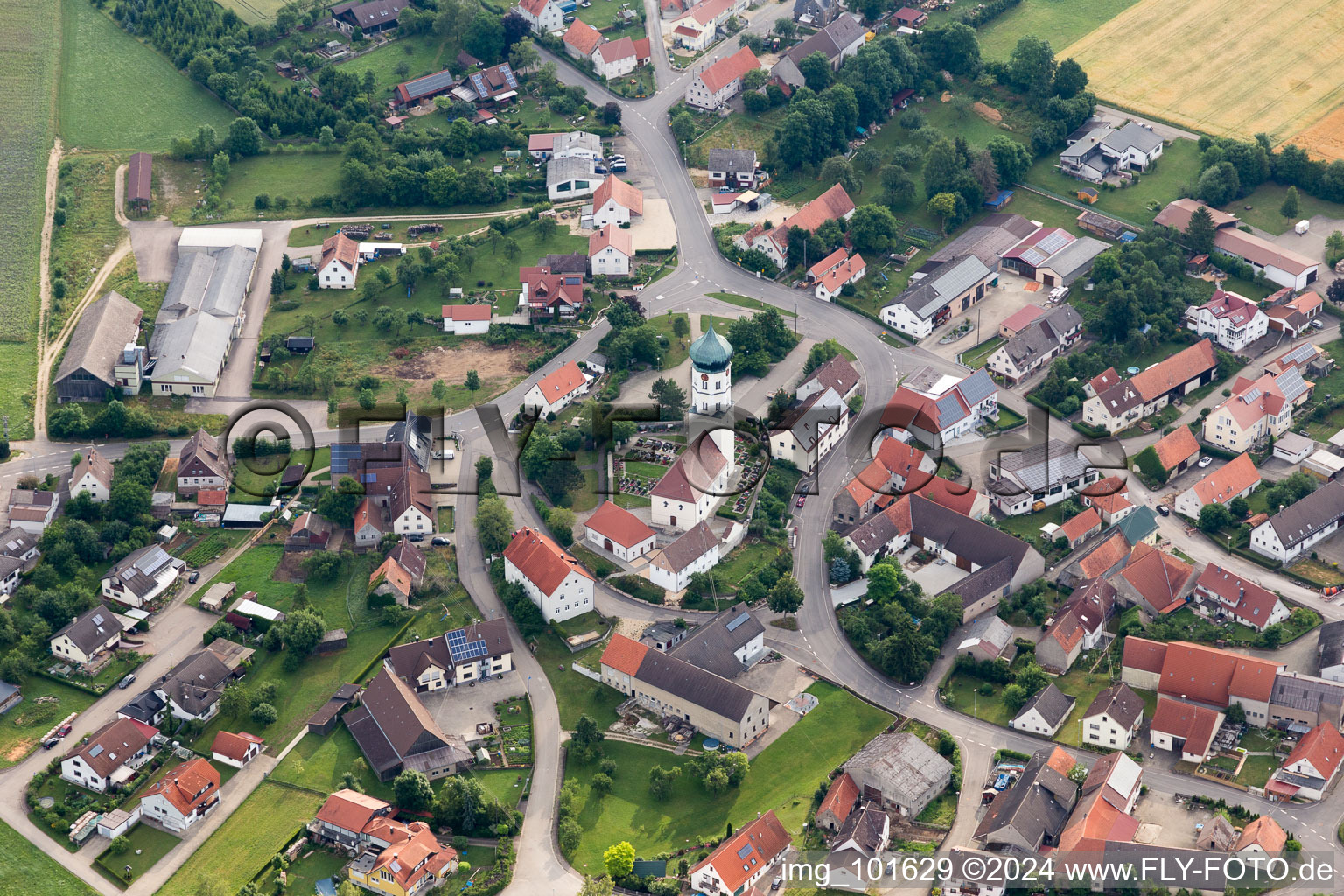 Aerial photograpy of Kösingen in the state Baden-Wuerttemberg, Germany