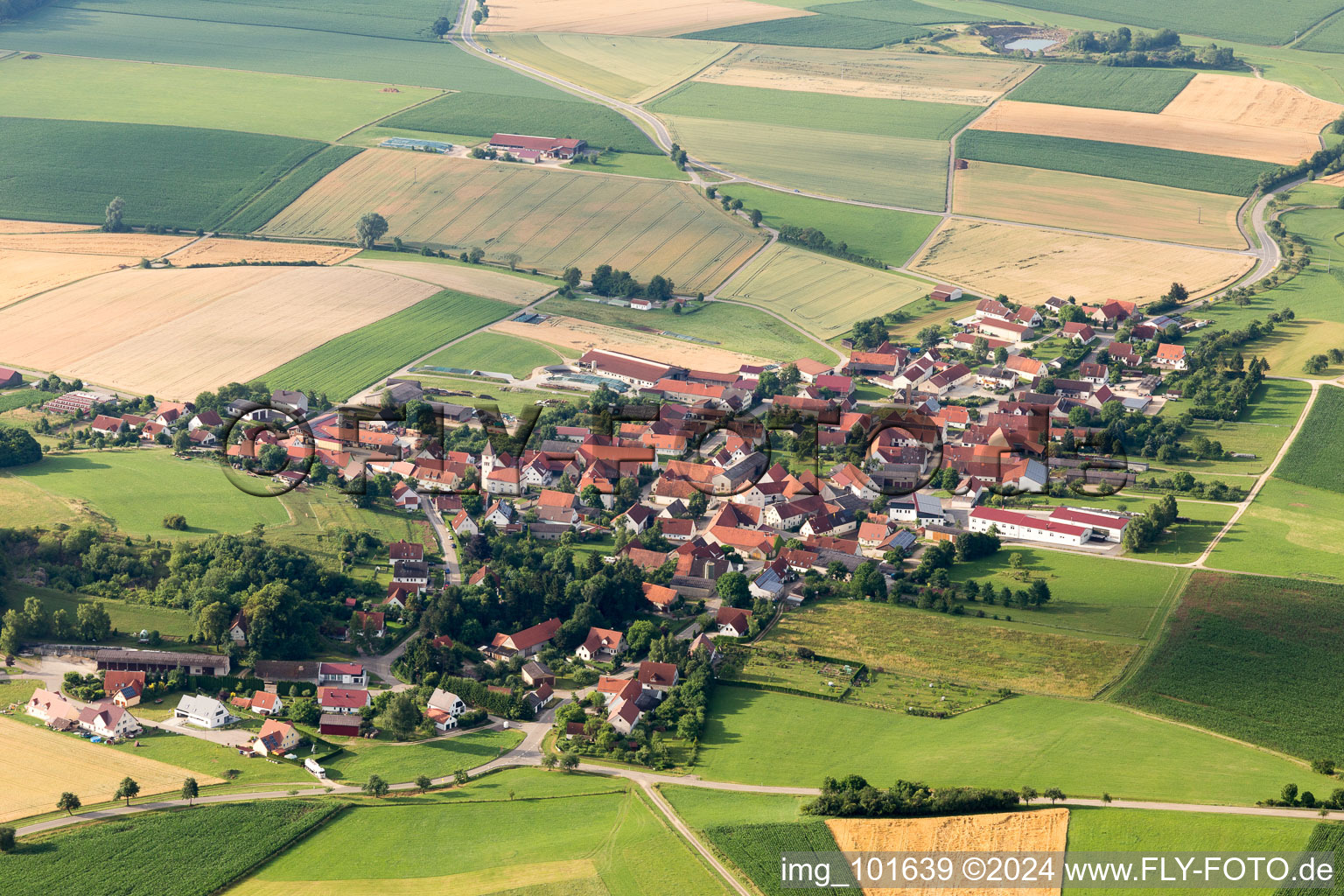 Forheim in the state Bavaria, Germany seen from above