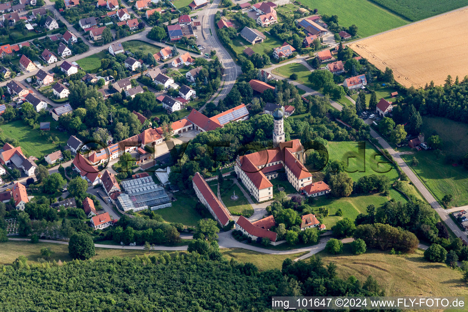 Complex of buildings of the monastery Moenchsdeggingen in Moenchsdeggingen in the state Bavaria, Germany