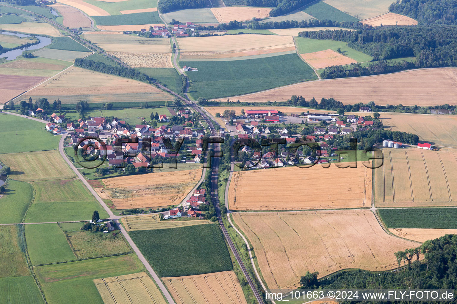 Aerial photograpy of Ebermergen in the state Bavaria, Germany