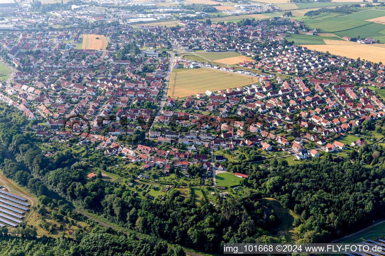 Settlement area in the district Riedlingen in Donauwoerth in the state Bavaria, Germany