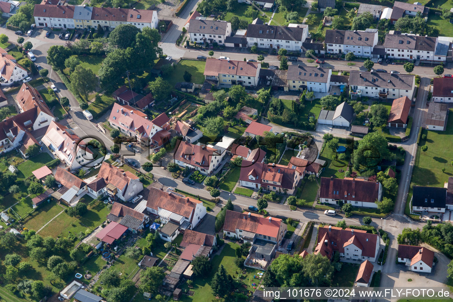 Ramberg settlement in the district Riedlingen in Donauwörth in the state Bavaria, Germany out of the air