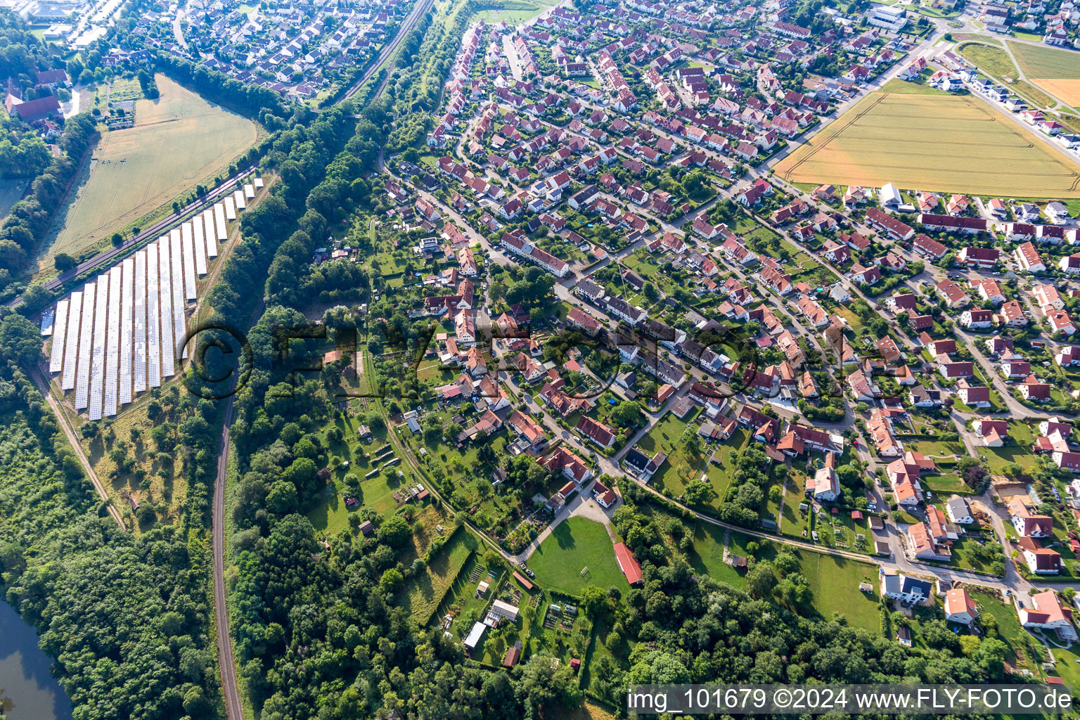 Solar field in the district Riedlingen in Donauwörth in the state Bavaria, Germany