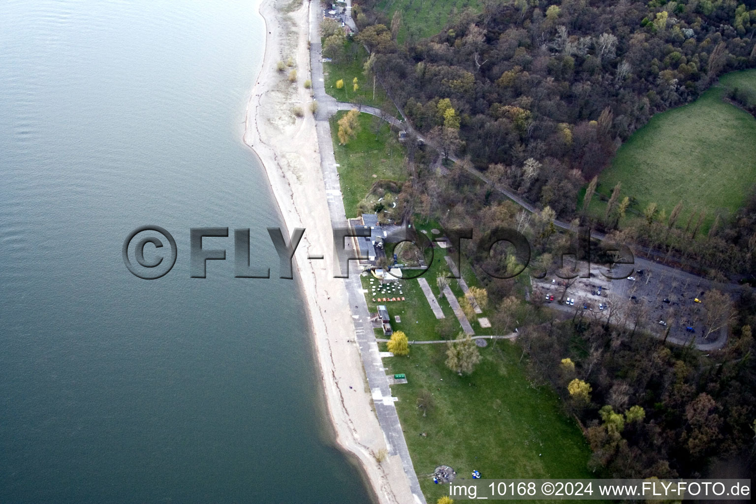 Neckarau, Rhine beach in the district Niederfeld in Mannheim in the state Baden-Wuerttemberg, Germany