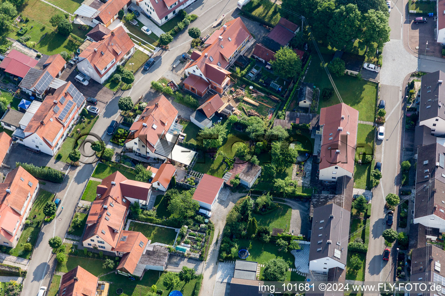 Ramberg settlement in the district Riedlingen in Donauwörth in the state Bavaria, Germany viewn from the air