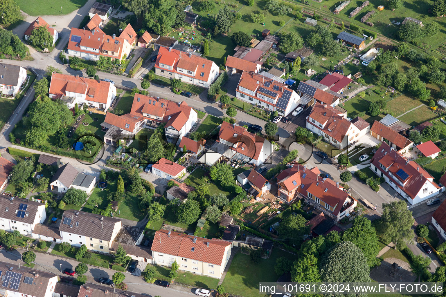 District Riedlingen in Donauwörth in the state Bavaria, Germany from the plane