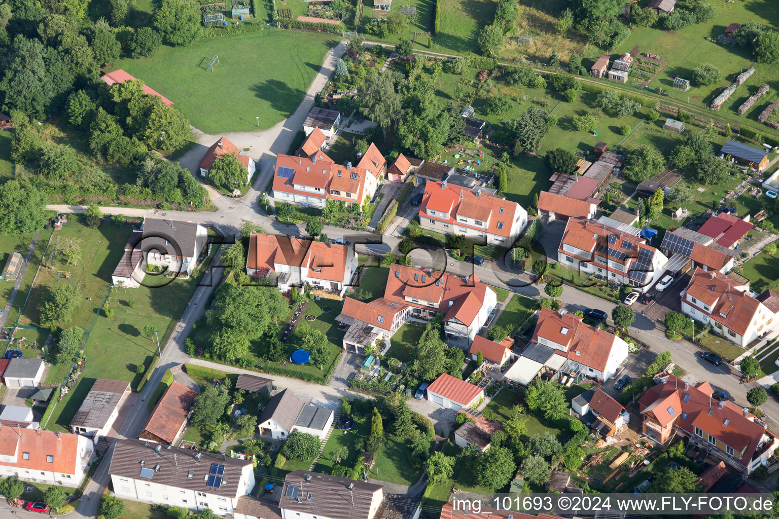 Bird's eye view of District Riedlingen in Donauwörth in the state Bavaria, Germany