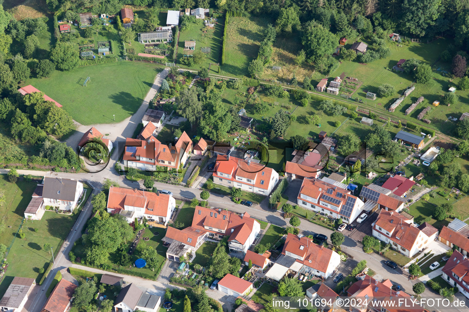 District Riedlingen in Donauwörth in the state Bavaria, Germany viewn from the air