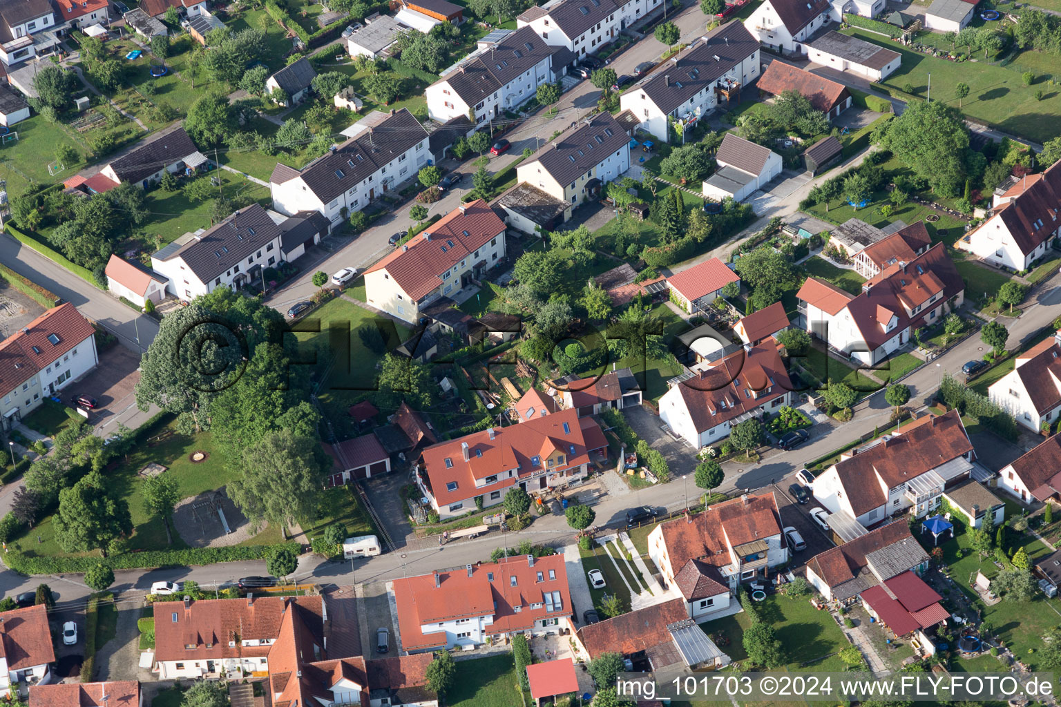 Ramberg settlement in the district Riedlingen in Donauwörth in the state Bavaria, Germany out of the air