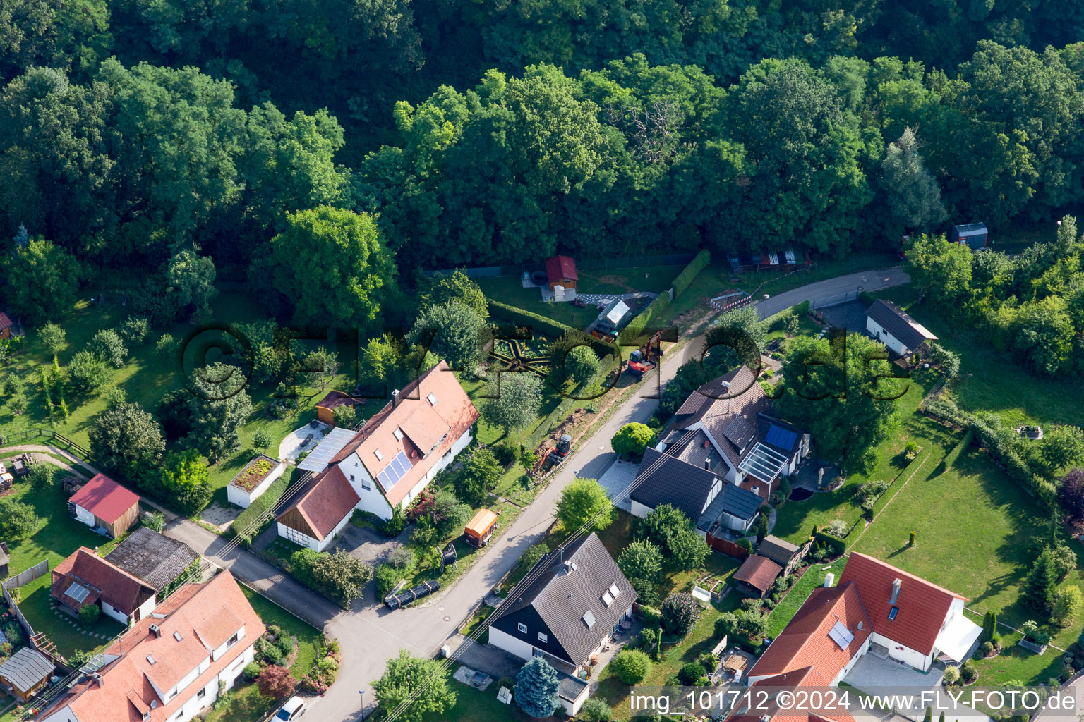 Drone recording of District Riedlingen in Donauwörth in the state Bavaria, Germany