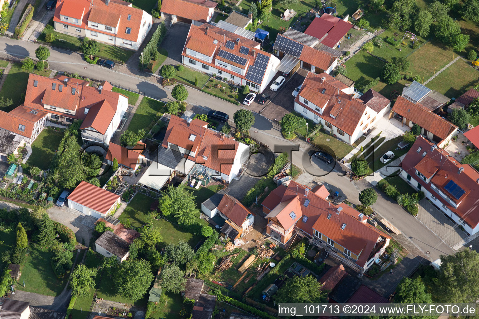 Drone image of District Riedlingen in Donauwörth in the state Bavaria, Germany