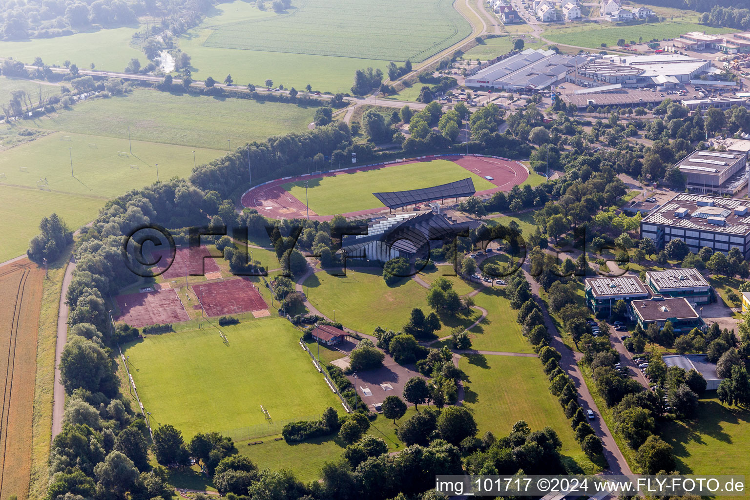 Ensemble of sports grounds of Hans-Leipelt-Schule and Ludwig-Boelkow-Schule, Staatliche Berufsschule Donauwoerth, Technikerschule in Donauwoerth in the state Bavaria, Germany