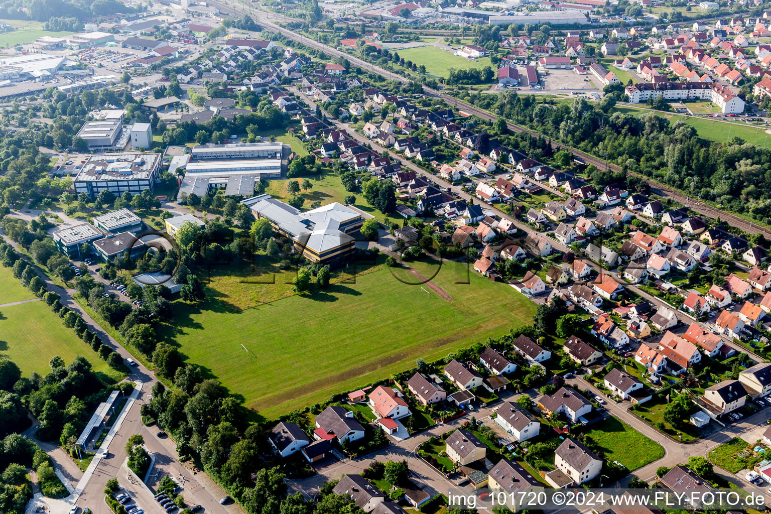 Aerial view of Neudegg in the state Bavaria, Germany