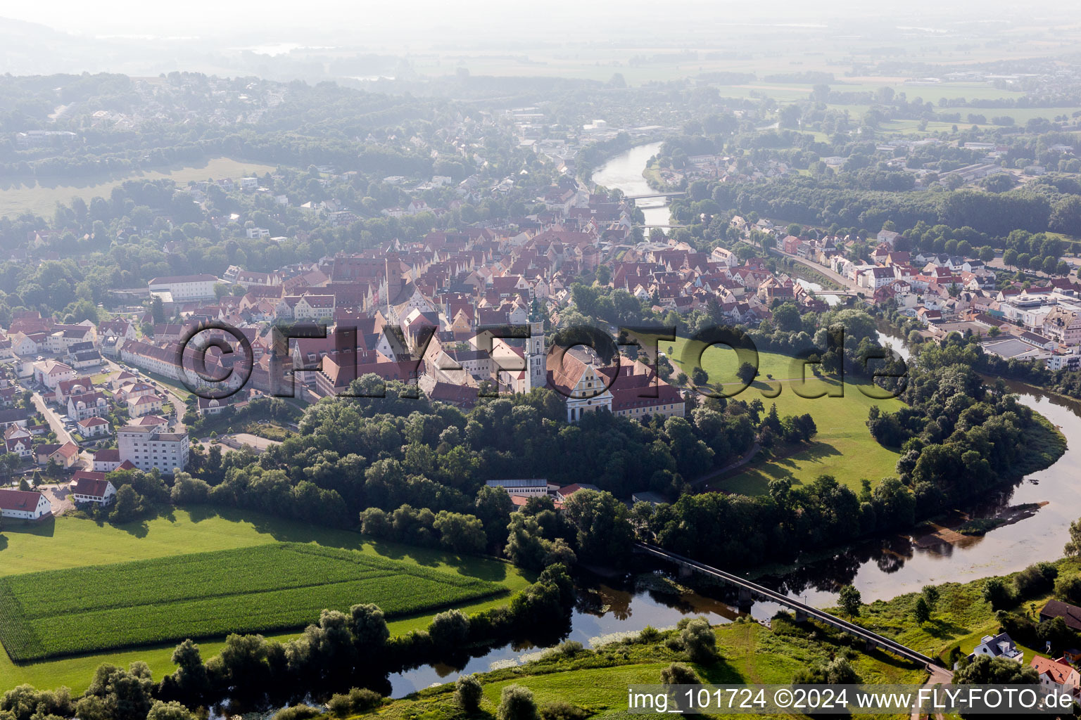 Aerial photograpy of Donauwörth in the state Bavaria, Germany