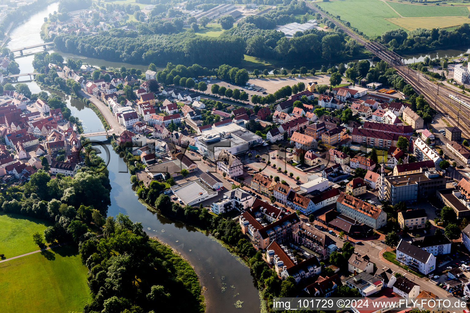 Island Ried on the banks of the river course of the river Danube in the district Riedlingen in Donauwoerth in the state Bavaria, Germany