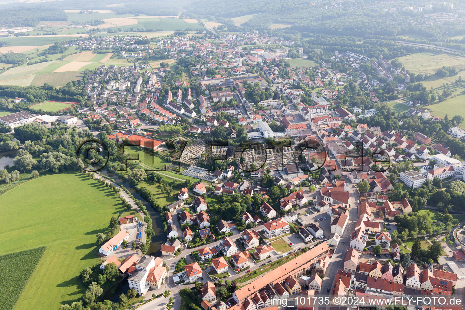 Donauwörth in the state Bavaria, Germany out of the air