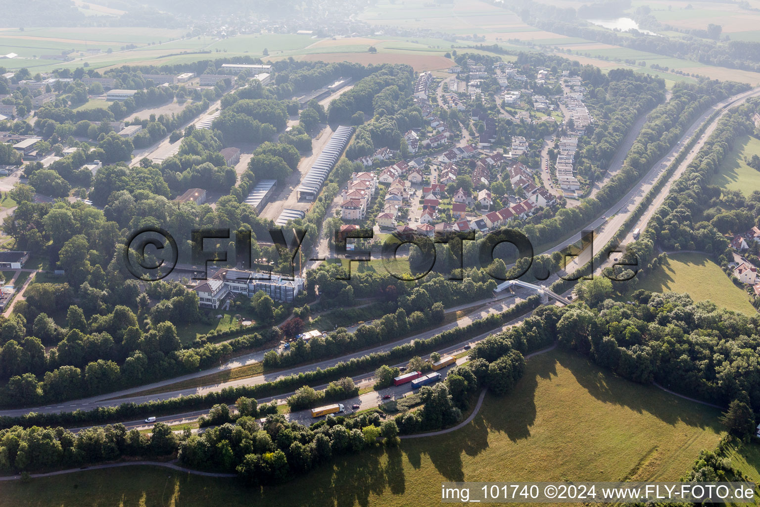 Donauwörth in the state Bavaria, Germany viewn from the air