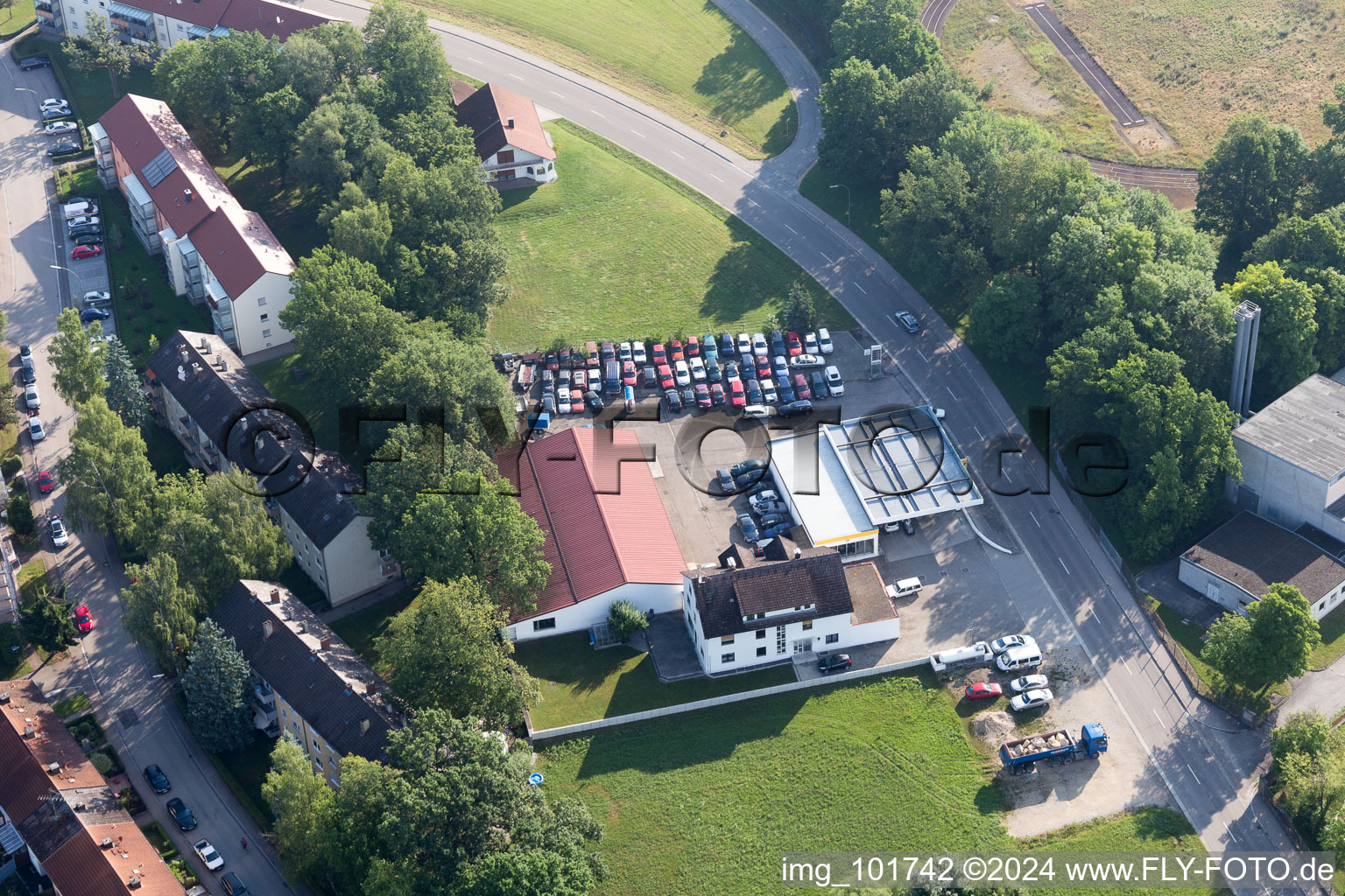 Drone image of Donauwörth in the state Bavaria, Germany