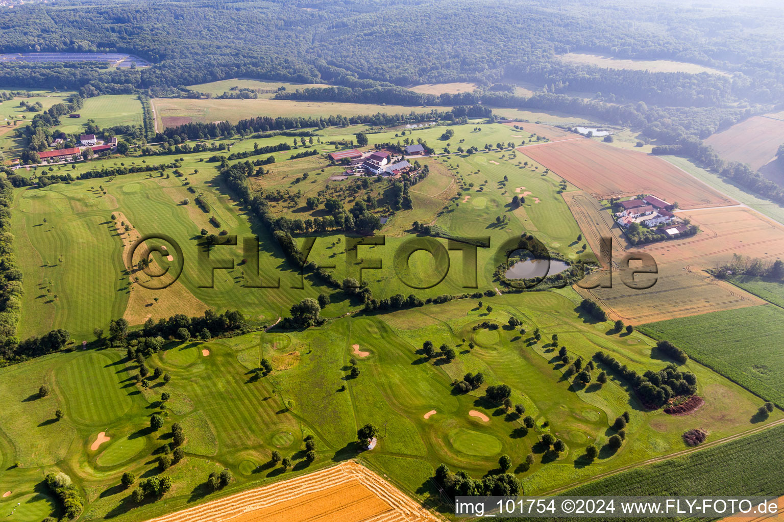 Grounds of the Golf course at of Golfclub Donauwoerth Gut Lederstatt in Donauwoerth in the state Bavaria, Germany